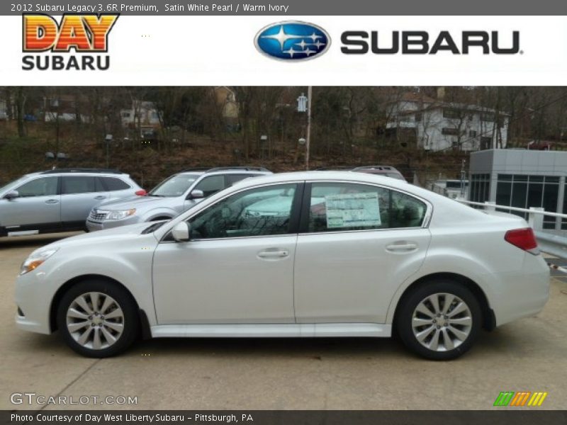 Satin White Pearl / Warm Ivory 2012 Subaru Legacy 3.6R Premium