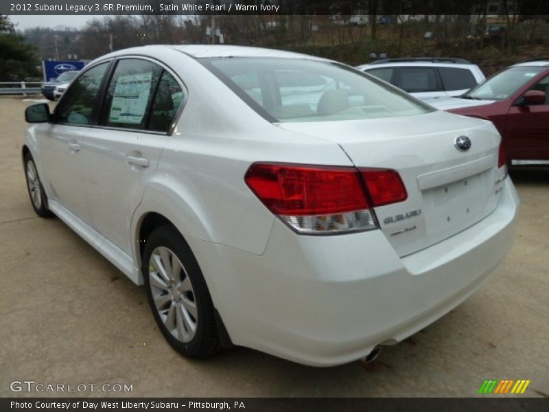 Satin White Pearl / Warm Ivory 2012 Subaru Legacy 3.6R Premium