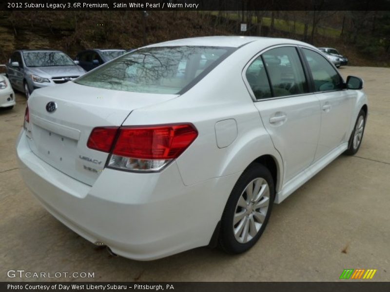Satin White Pearl / Warm Ivory 2012 Subaru Legacy 3.6R Premium