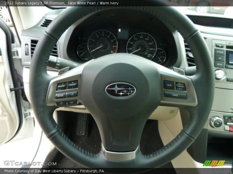 Satin White Pearl / Warm Ivory 2012 Subaru Legacy 3.6R Premium