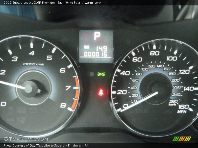 Satin White Pearl / Warm Ivory 2012 Subaru Legacy 3.6R Premium