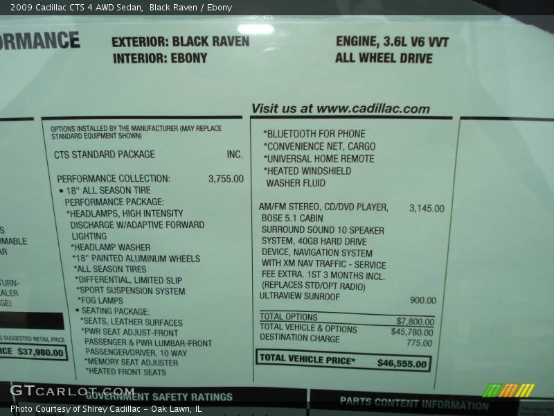 Black Raven / Ebony 2009 Cadillac CTS 4 AWD Sedan