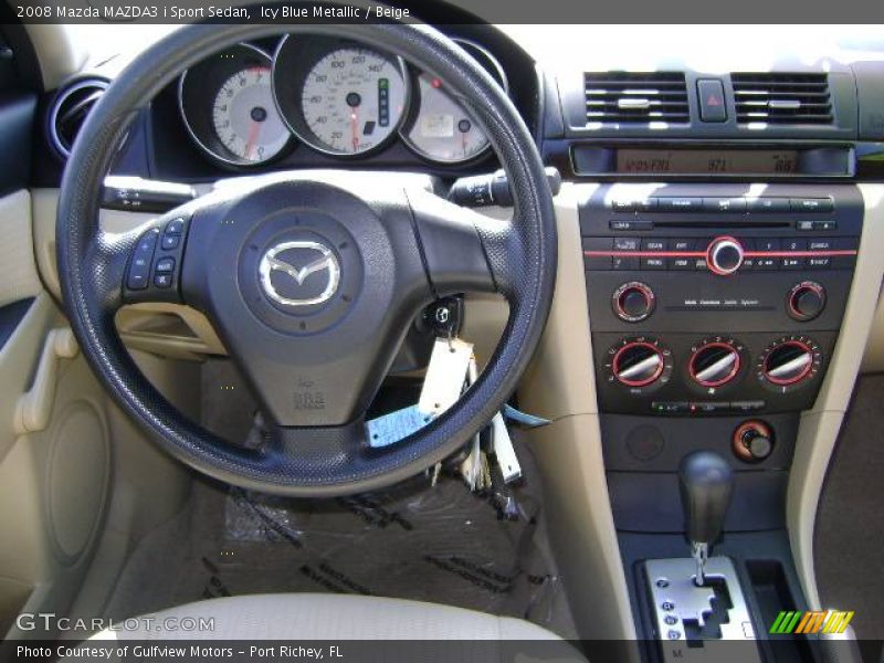 Icy Blue Metallic / Beige 2008 Mazda MAZDA3 i Sport Sedan