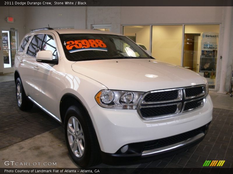 Stone White / Black 2011 Dodge Durango Crew