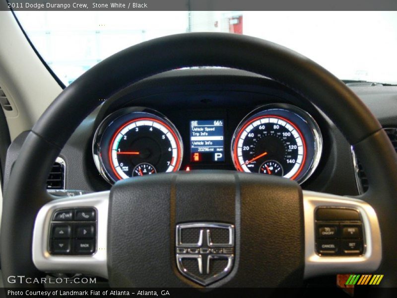 Stone White / Black 2011 Dodge Durango Crew