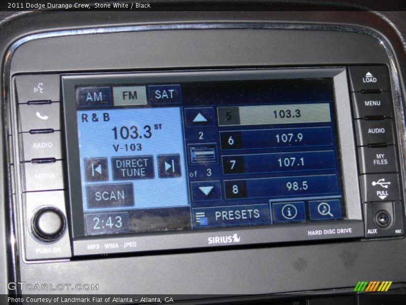 Stone White / Black 2011 Dodge Durango Crew