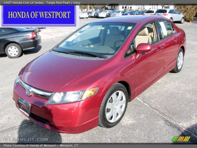 Tango Red Pearl / Ivory 2007 Honda Civic LX Sedan