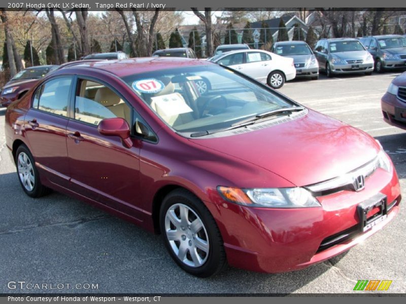 Tango Red Pearl / Ivory 2007 Honda Civic LX Sedan