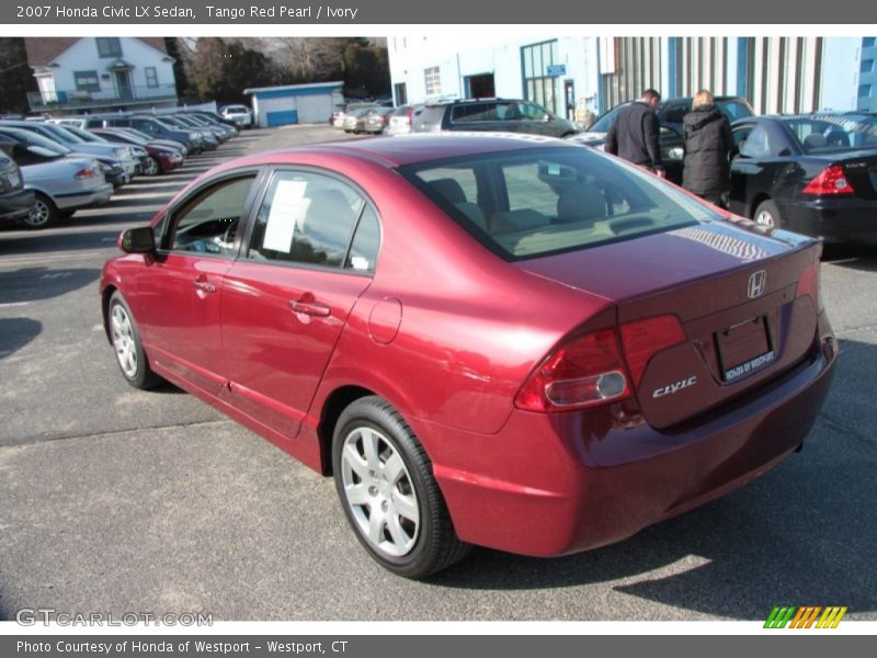 Tango Red Pearl / Ivory 2007 Honda Civic LX Sedan