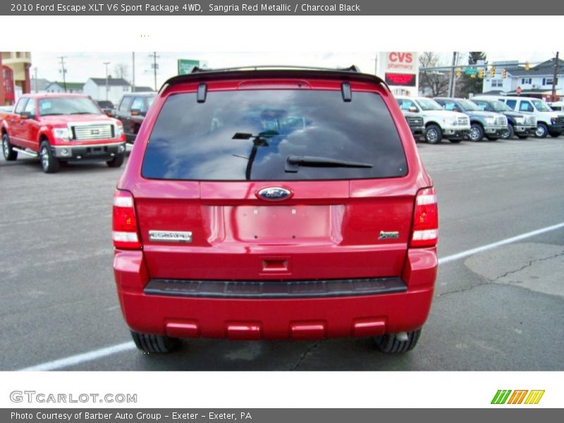 Sangria Red Metallic / Charcoal Black 2010 Ford Escape XLT V6 Sport Package 4WD