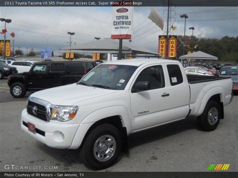 Super White / Sand Beige 2011 Toyota Tacoma V6 SR5 PreRunner Access Cab