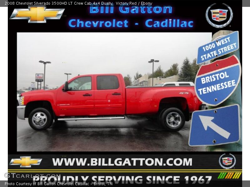 Victory Red / Ebony 2008 Chevrolet Silverado 3500HD LT Crew Cab 4x4 Dually