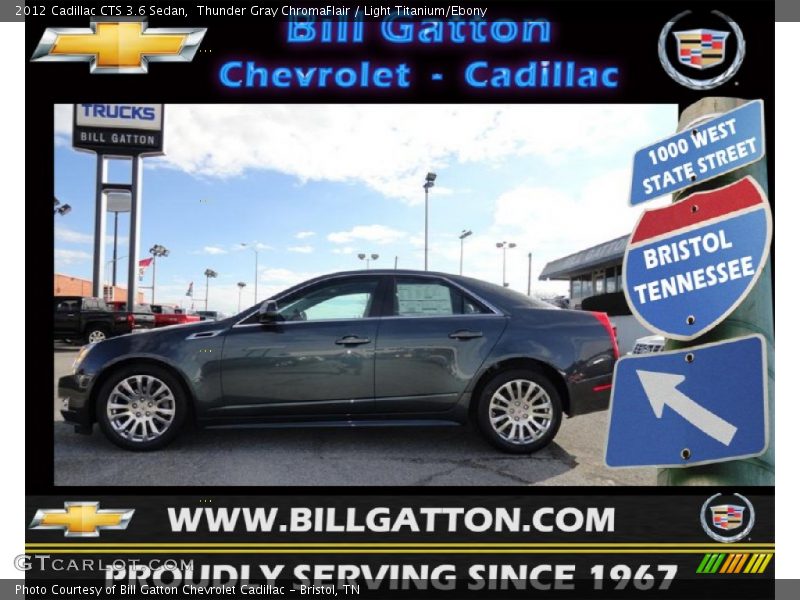Thunder Gray ChromaFlair / Light Titanium/Ebony 2012 Cadillac CTS 3.6 Sedan