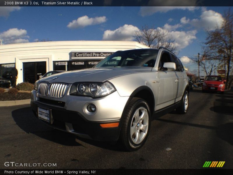 Titanium Silver Metallic / Black 2008 BMW X3 3.0si