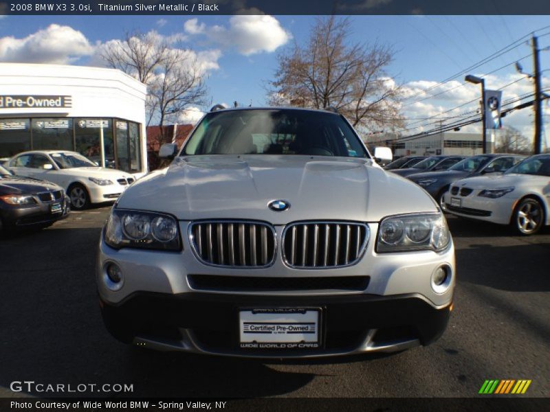 Titanium Silver Metallic / Black 2008 BMW X3 3.0si