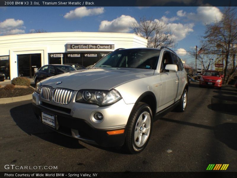 Titanium Silver Metallic / Black 2008 BMW X3 3.0si