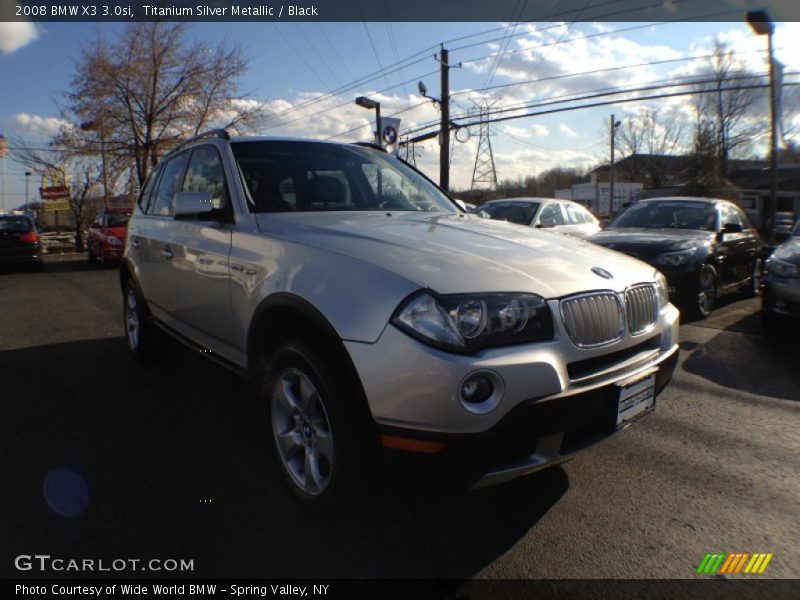 Titanium Silver Metallic / Black 2008 BMW X3 3.0si
