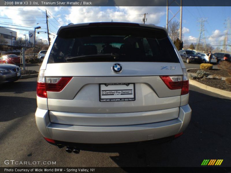 Titanium Silver Metallic / Black 2008 BMW X3 3.0si