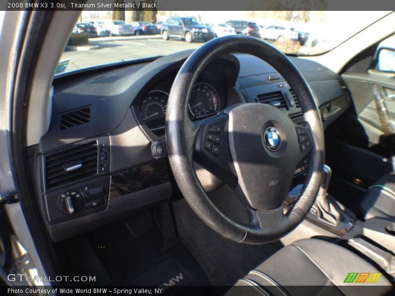 Titanium Silver Metallic / Black 2008 BMW X3 3.0si