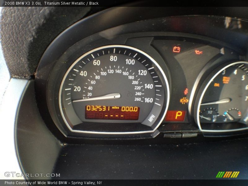 Titanium Silver Metallic / Black 2008 BMW X3 3.0si