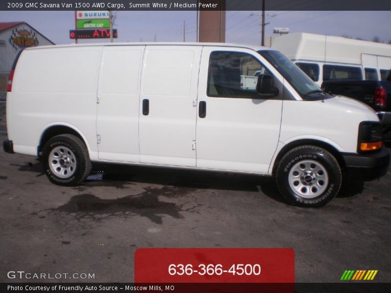 Summit White / Medium Pewter 2009 GMC Savana Van 1500 AWD Cargo