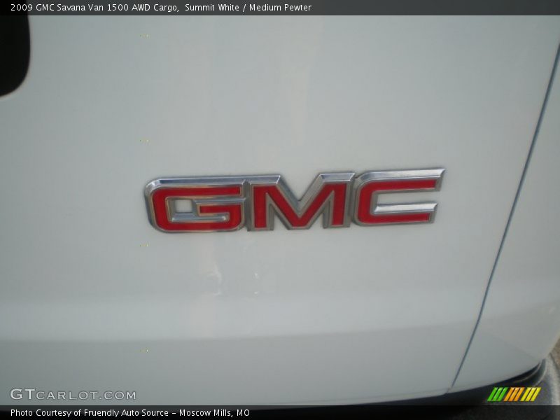 Summit White / Medium Pewter 2009 GMC Savana Van 1500 AWD Cargo