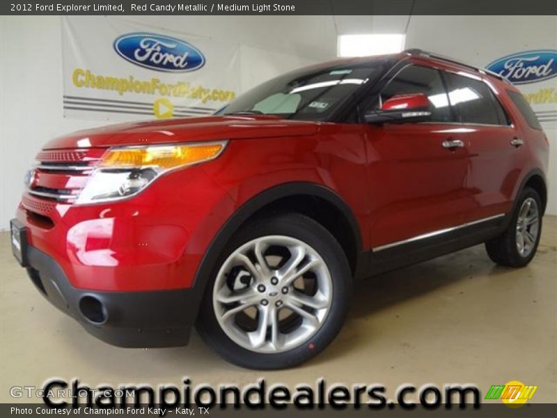 Red Candy Metallic / Medium Light Stone 2012 Ford Explorer Limited