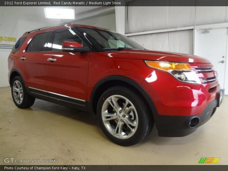 Red Candy Metallic / Medium Light Stone 2012 Ford Explorer Limited