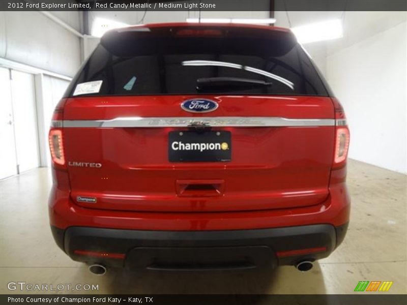 Red Candy Metallic / Medium Light Stone 2012 Ford Explorer Limited