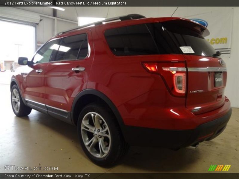 Red Candy Metallic / Medium Light Stone 2012 Ford Explorer Limited