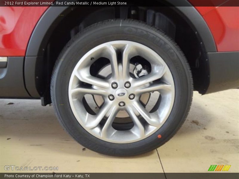 Red Candy Metallic / Medium Light Stone 2012 Ford Explorer Limited