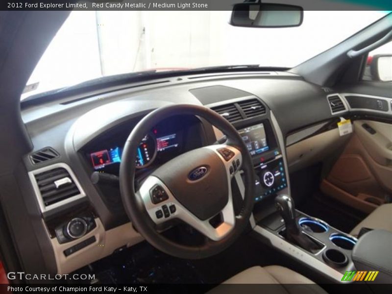 Red Candy Metallic / Medium Light Stone 2012 Ford Explorer Limited