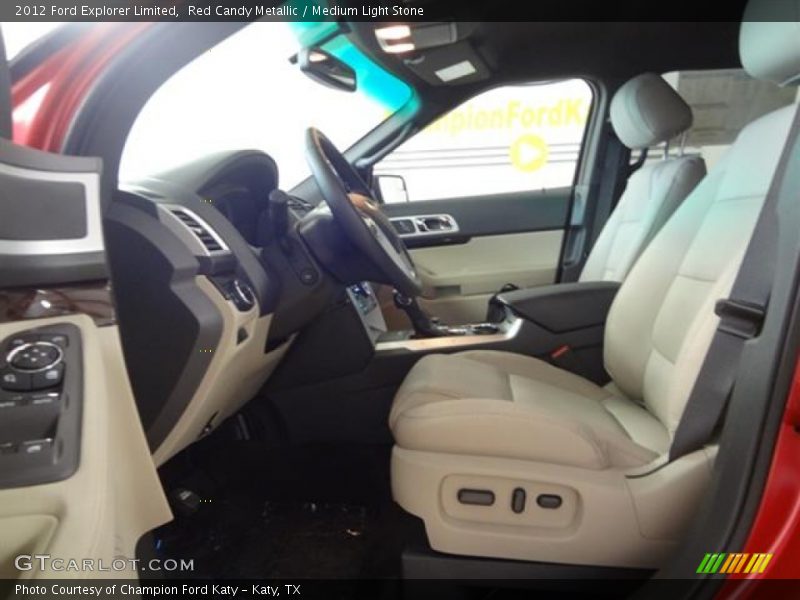 Red Candy Metallic / Medium Light Stone 2012 Ford Explorer Limited