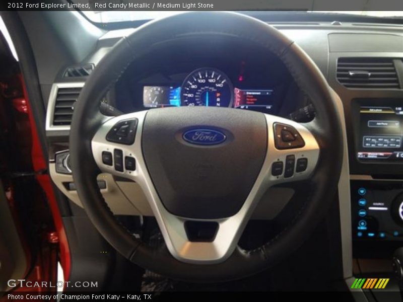 Red Candy Metallic / Medium Light Stone 2012 Ford Explorer Limited