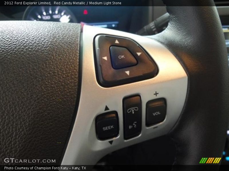 Red Candy Metallic / Medium Light Stone 2012 Ford Explorer Limited