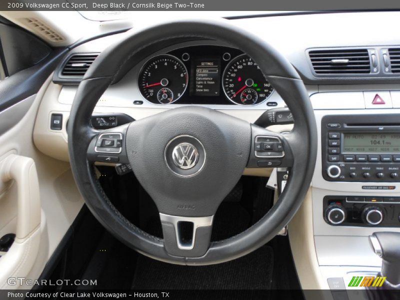 Deep Black / Cornsilk Beige Two-Tone 2009 Volkswagen CC Sport