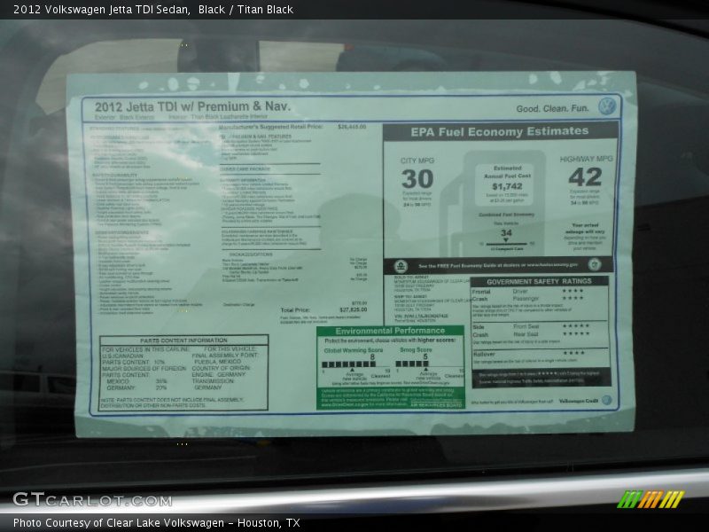 Black / Titan Black 2012 Volkswagen Jetta TDI Sedan