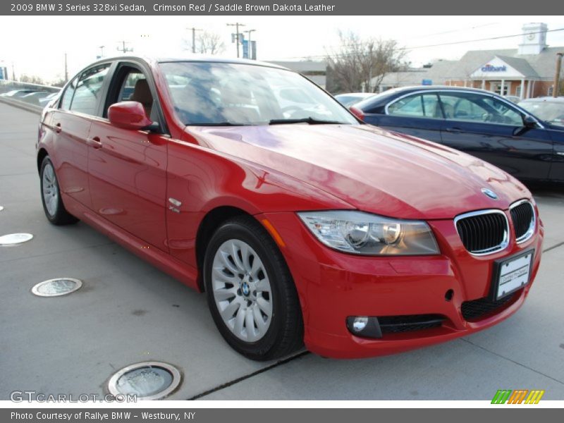 Crimson Red / Saddle Brown Dakota Leather 2009 BMW 3 Series 328xi Sedan