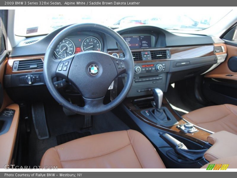 Alpine White / Saddle Brown Dakota Leather 2009 BMW 3 Series 328xi Sedan