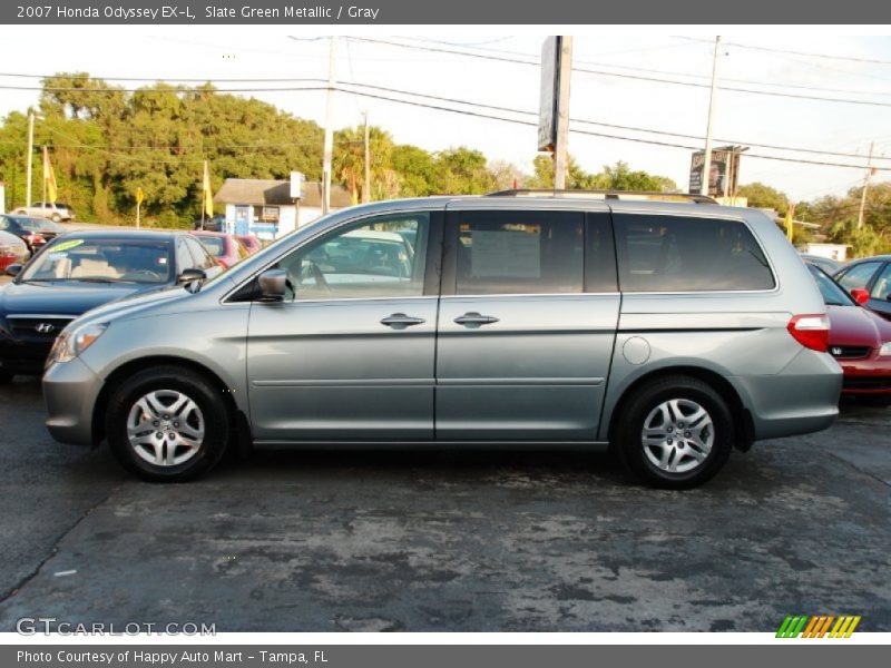 Slate Green Metallic / Gray 2007 Honda Odyssey EX-L