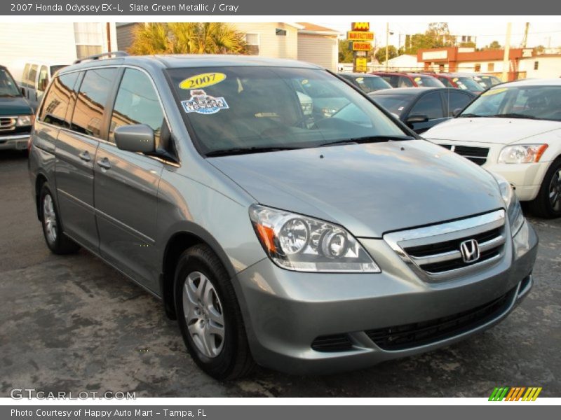 Slate Green Metallic / Gray 2007 Honda Odyssey EX-L