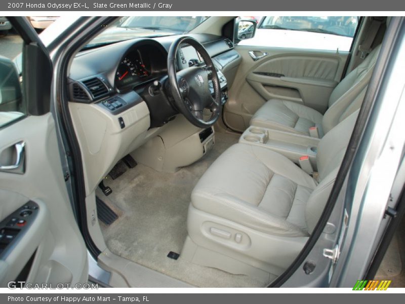 Slate Green Metallic / Gray 2007 Honda Odyssey EX-L