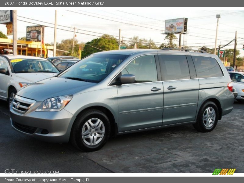 Slate Green Metallic / Gray 2007 Honda Odyssey EX-L