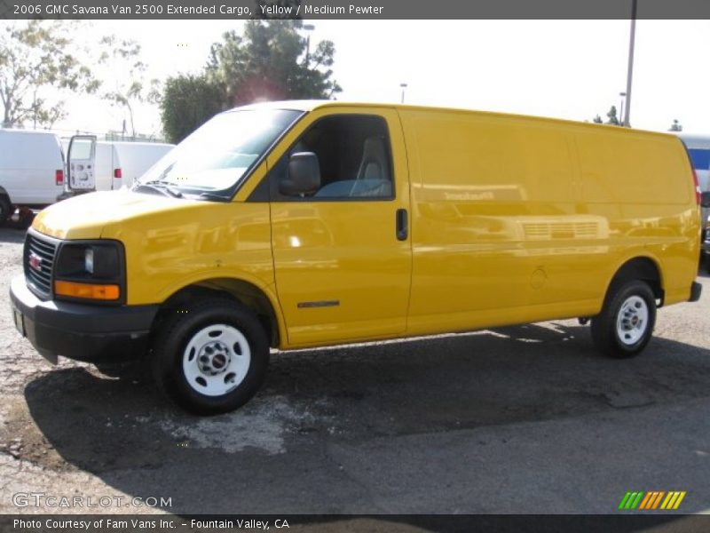 Yellow / Medium Pewter 2006 GMC Savana Van 2500 Extended Cargo