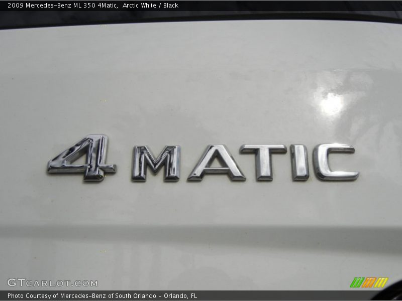 Arctic White / Black 2009 Mercedes-Benz ML 350 4Matic