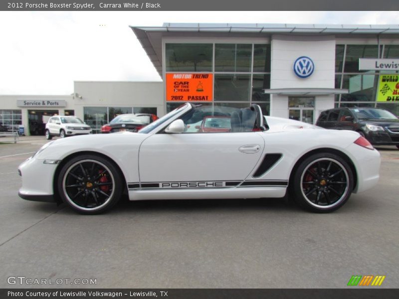 Carrara White / Black 2012 Porsche Boxster Spyder
