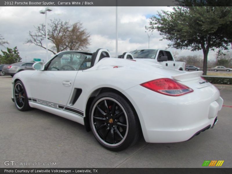 Carrara White / Black 2012 Porsche Boxster Spyder