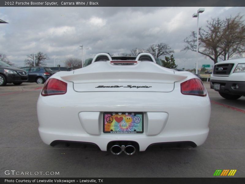 Carrara White / Black 2012 Porsche Boxster Spyder