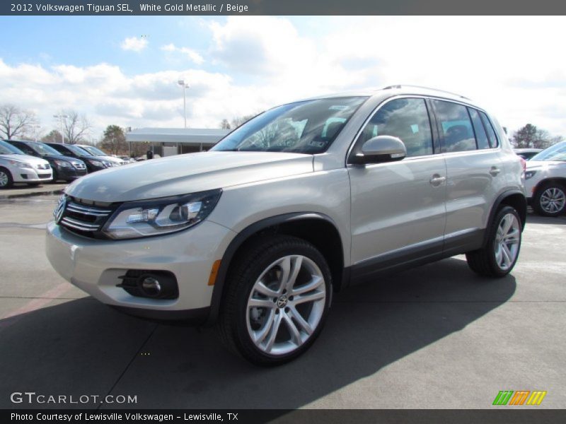 White Gold Metallic / Beige 2012 Volkswagen Tiguan SEL