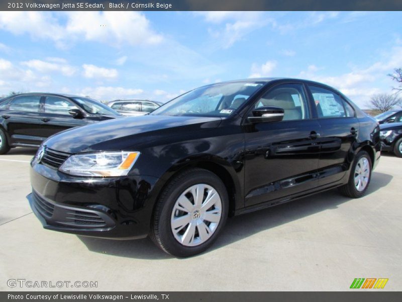 Black / Cornsilk Beige 2012 Volkswagen Jetta SE Sedan
